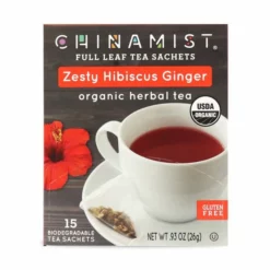 China Mist - Zesty Hibiscus Ginger Organic Black Full Leaf Tea Sachet, 2 Boxes 15 Count Each - Biodegradable And Individually Wrapped 9 China Mist - Zesty Hibiscus Ginger Organic Black Full Leaf Tea Sachet, 2 Boxes 15 Count Each - Biodegradable And Individually Wrapped -coffee Sales Store zestyhibiscusginger teasachet packet 1