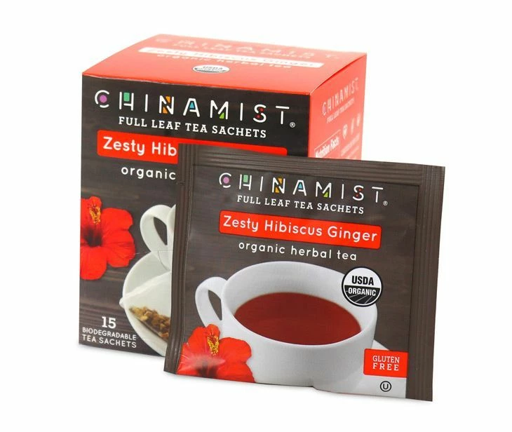 China Mist - Zesty Hibiscus Ginger Organic Black Full Leaf Tea Sachet, 2 Boxes 15 Count Each - Biodegradable And Individually Wrapped 5 China Mist - Zesty Hibiscus Ginger Organic Black Full Leaf Tea Sachet, 2 Boxes 15 Count Each - Biodegradable And Individually Wrapped - Image 3